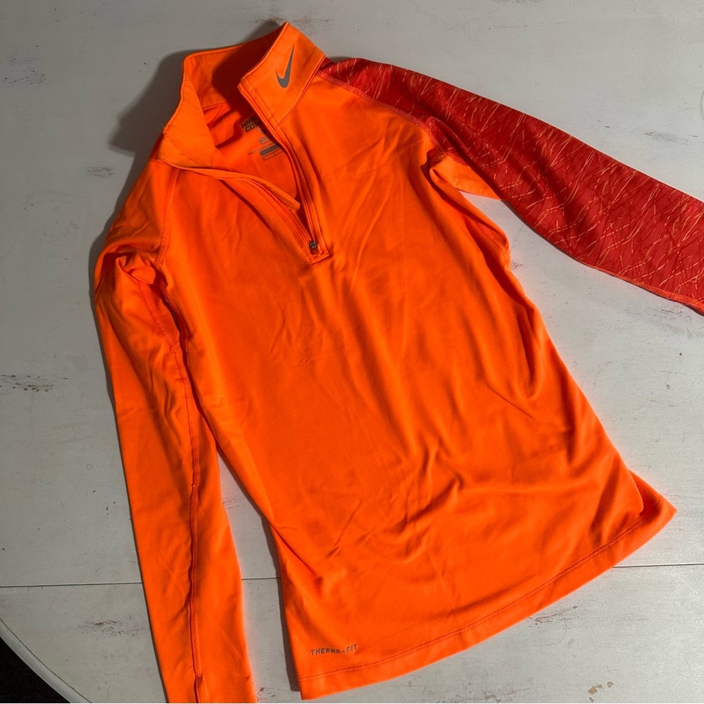 Nike Orange and Red Long Sleeve Top